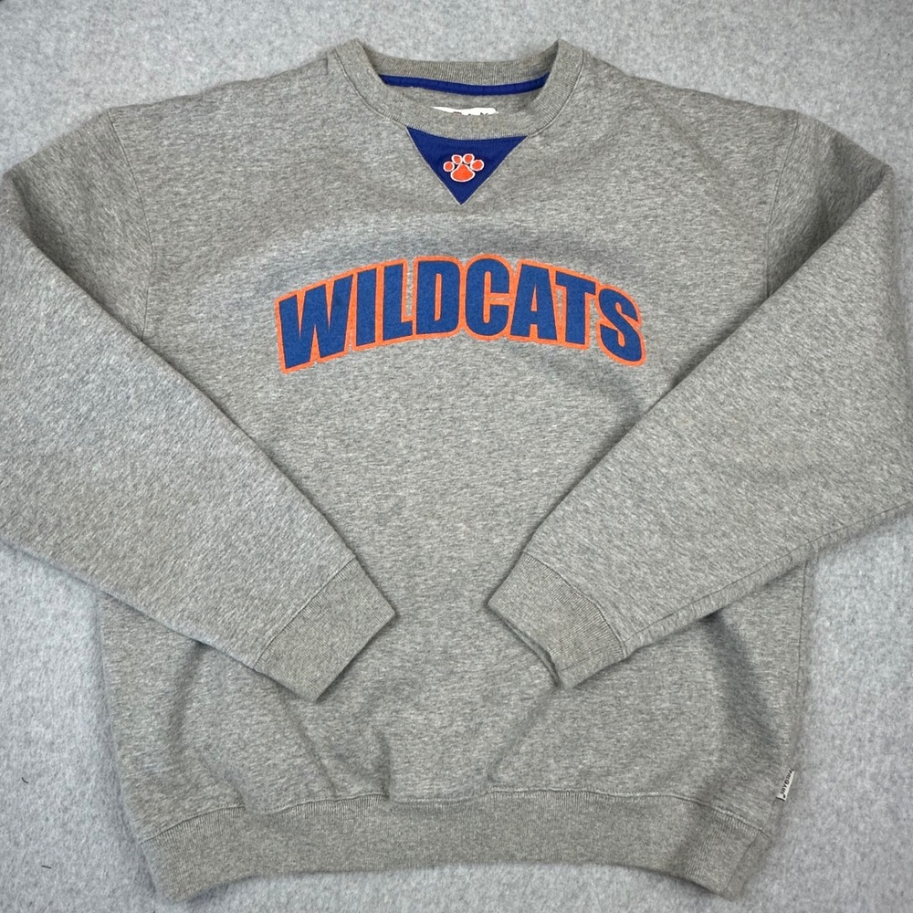 Pregame Athletics Wildcats Sweatshirt Mens XL Gray Orange Blue Crewneck Pullover - Picture 2 of 9